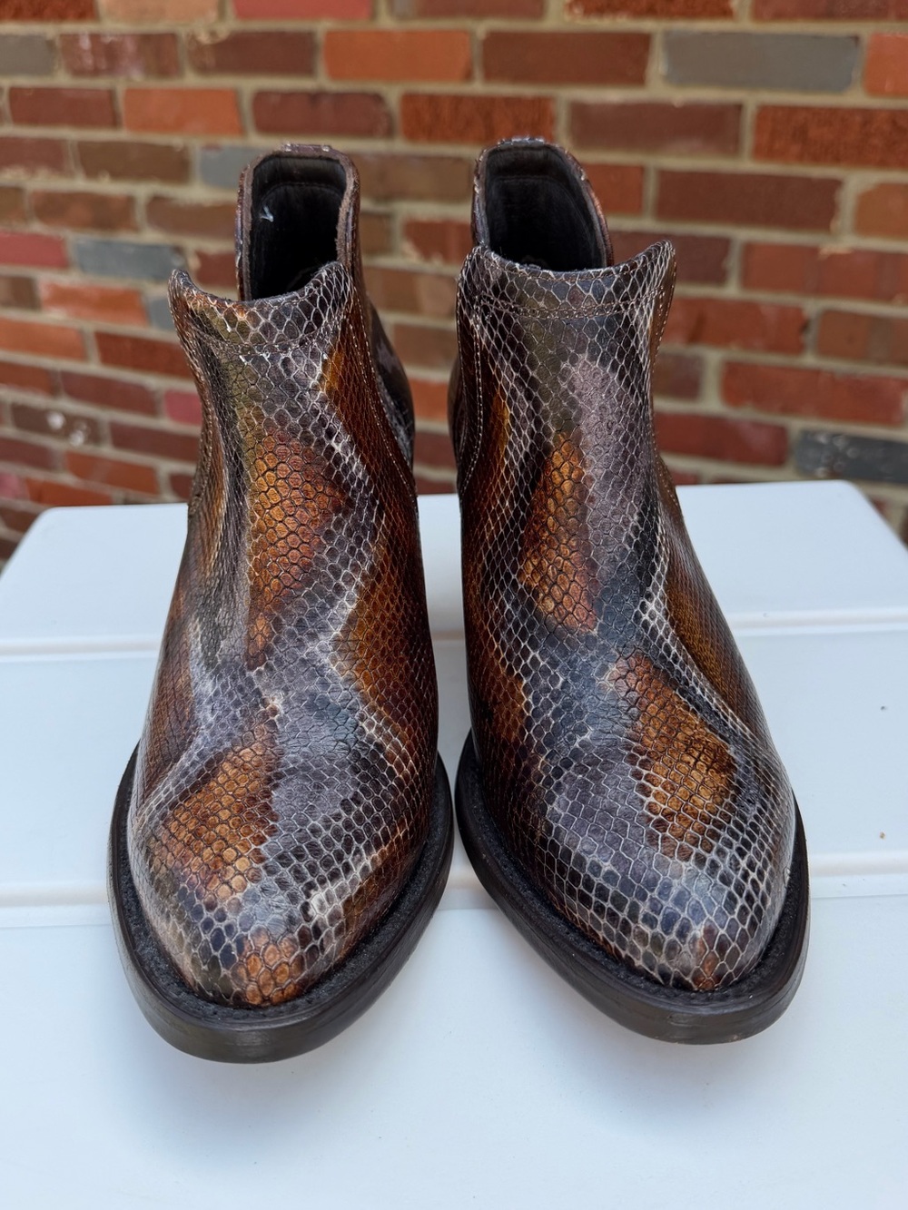 NWT ARIAT Women’s Dixon R-Toe Snake Print Western Boot - Discontinued Style